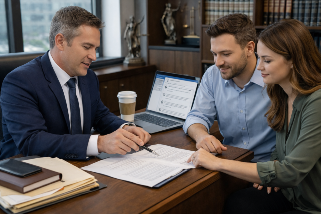 Law firm team building client trust through transparent AI-powered technology and governance practices